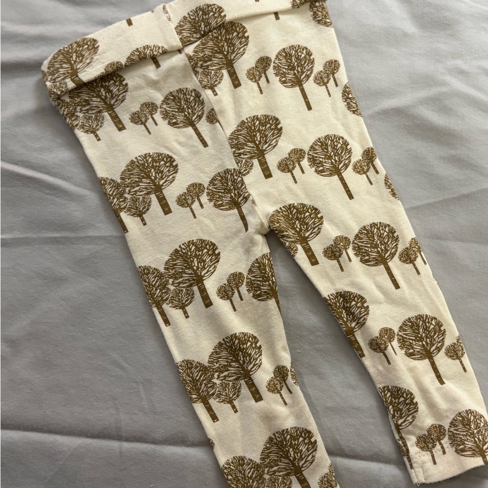 Kate Quinn Bamboo Cream and Brown Tree Pattern Leggings - Picture 4 of 4